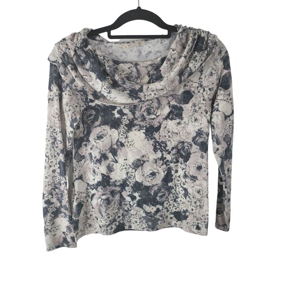Soft Surroundings Sweaters - Soft Surroundings Top PXS Womens Wide Neck Long Sleeve Pullover Floral Multicolo